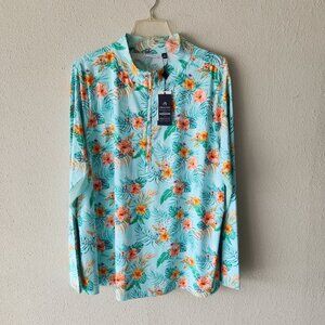 Cabana Life Sunscreen Shirt with SPF 50 UV Sun Protection Plus Size 3X